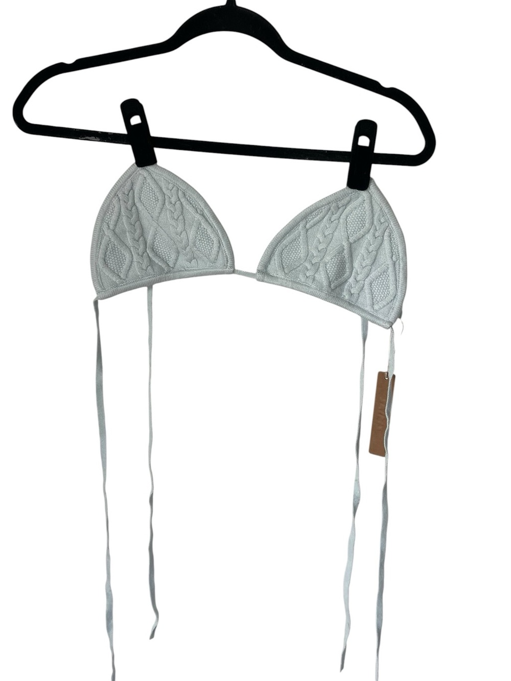 SKIMS Cable-Knit Triangle Bralette Snow Bunny Shop